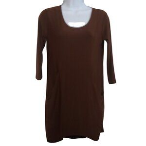 Sympli Knit Short Dress Pockets Minimalist Neutral Dress 4 Office
